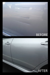 car with dent and scratch repaired on door
